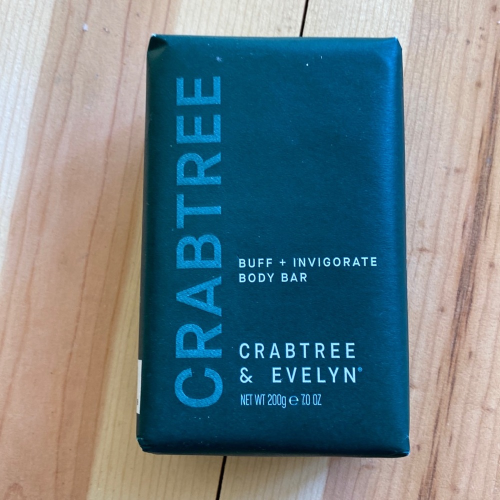 CRABTREE & EVELYN~~BUFF+INVIGORATE~CLEANSE,SCRUB,POLISHED~BODY BAR 7 OZ